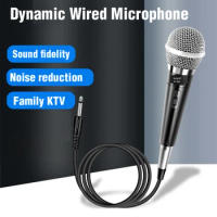 Wired Handheld 6.5mm Microphone Moving Coil Performance Karaoke Microphone Family KTV Computer Singing Amplifier Party