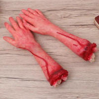 Halloween Creepy Prop Halloween Bloody Decorations Broken Body Part Fake Scary Hands Bloody Dead Body Parts