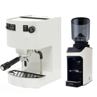 BEZZERA HOBBY 玩家級半自動咖啡機110V-白色(HG1194WH)+ WPM ZD-17OD磨豆機 110V