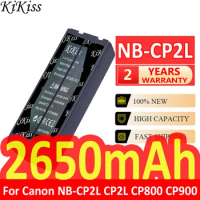 KiKiss Powerful Battery NB-CP2L 2650mAh For Canon NB-CP1L CP2L Photo Printers SELPHY CP800 CP900 CP910 CP1200 CP100 CP1300