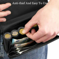 Multi Pocket Driver Waiter's Purse Waist Wallet 8 Slots Euro Coin Dispenser Coin Holder And Bag Sorter Collector Cash Receipt