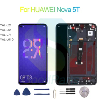 for HUAWEI Nova 5T Screen Display Replacement 2340*1080 YAL-L21/61/71/61D Nova 5T LCD Touch Digitizer