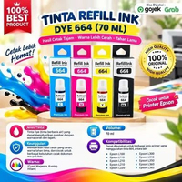 Tinta Botol 664 - T6644 Ink Refill 100ml For Printer L110 L120 L121 L210 L220 L300 L310 L350 L355 L3