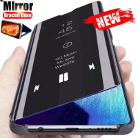 Smart Mirror Flip Case For Samsung Galaxy S20 S10 Plus S21 Ultra A50 A51 A32 A71 A70 A52 A30 A31 A72 A5 A7 A8 A6 A21S A32 Cover