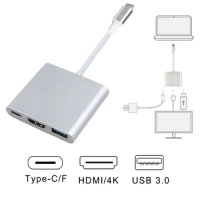 Usb c HDMI Type c Hdmi USB 3.0 Converter Adapter Typec to hdmi HDMI/USB 3.0/Type-C Charging A Aluminum For laptop adapter