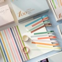 100色套裝系列盒裝膠帶 (100入) 和紙膠帶 紙膠帶 膠帶 手帳 貼紙【BlueCat】【JC4248】