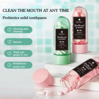 Effectively Probiotic Solid Toothpaste Fresh Breath Portable Chewable Toothpaste Removes Odor Clean Teeth Peach Gargle Granules
