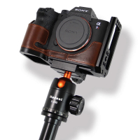 หนังวัวแท้กระเป๋ากล้องกรณีร่างกายสำหรับ  A7IV A7RIV A7RM4 A9II R9M2มือจับผู้ถือ L แผ่น Arca-สวิส RRS