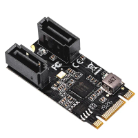 Thẻ chuyển đổi bộ điều khiển M.2 PCIe NVMe SATA6G, 2 cổng SATA III 6 Gb/s, kích thước 22×42 mm, khóa