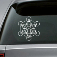 Metatron's Cube Sacred Geometry Decal Car Window Decor , Metatron Laptop Vinyl Sticker for Apple MacBook Air / Pro Decoration