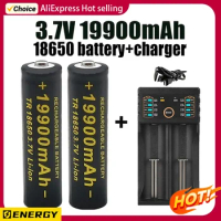 2024 100%New Original brand 18650 lithium battery torch 18650 rechargeable battery torch + 201 charger 3.7 V 19900mAh Flashlight