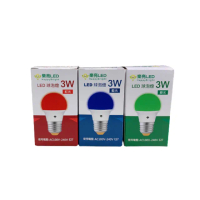 【HappyBright 樂亮】LED 3W 彩色球泡 小燈泡 全電壓 3入(情境氣氛燈泡 裝飾燈泡 藍光/紅光/綠光)