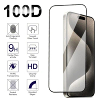 100D Full Tempered Glass For Apple iPhone 15 Pro Max Screen Protector iPhone 14 Plus 13 mini 12 11 X XR XS Max Protection Film
