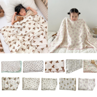 การ์ตูนผ้าขนหนูอาบน้ำพันผ้าห่มผ้าห่มเด็กทารกผ้าฝ้ายมัสลินผ้าห่ม