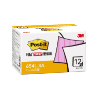 【3M】654L-3A 可再貼便條紙經濟包 7.5x7.5公分