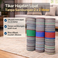Tikar Hajatan Lipat Tanpa Sambungan 2x2 Meter Tikar Tenun Plastik Tebal Tikar Piknik Camping Tikar P
