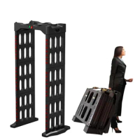 Folding safety pedestrian door frame metal, using high sensitivity materials to ensure safety