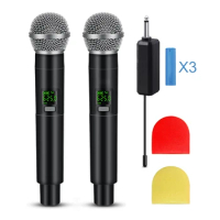 Rechargeable Battery Wireless Microphone System Cordless Mic for Karaoke