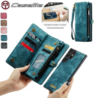 Magnetic Flip Leather Wallet Phone Case for Samsung Galaxy S23 Ultra S22 S21 FE S10 Note 20 10 Plus Lanyard Card Slot Cover Etui