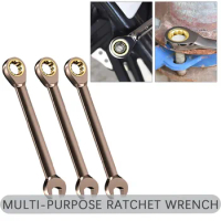 Wrench Flexible Multifunctional Gold Ratchet Wrench Torque Universal Wrench for Car Repair Tools Metric Hand Tools 6-15mm