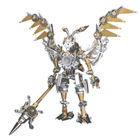 Model Kit 3D Metal Puzzle ,Ornaments Model Toys, DIY Mechanical Warrior Assembly Stainless Steel Puzzle Crafts