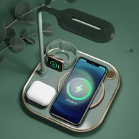 Table Lamp Wireless Charger Pad For Apple Watch iPhone 13 12 11 Pro Max XS XR AirPods Night light Fast Wireless Charging Station