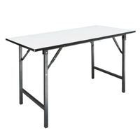 โต๊ะพับขาพ่นหน้าเมลามีนไม้เต็ม รุ่น T-60150 ขนาด 150 x 60 x 75 ซม. สีขาว