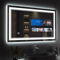 Hotel Bathroom Full Function Glass Smart Android Tv Mirror Smart Led Bathroom Mirror With Touch Screen Smart Magic Mirror