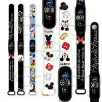 Disney Cartoon Strap Suitable for Xiaomi 3/4/5/6/7NFC Mi Band Mickey Minnie Printing Wristband New Strap Watch Decoration Gift