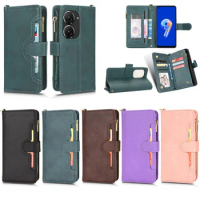 For Asus 9 Zipper Wallet Style Lanyard All In One Shockproof Card Slot Leather Case For Asus Zenfone 9 Zenfone9 Phone Case