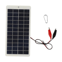 Panel solar mudah alih 10W 12V dengan klip untuk mengecas bateri 9–12V, panel solar polikristalin ya