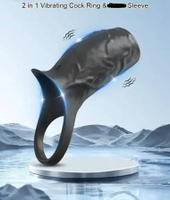 Cock Ring + Sleeve Bergetar Alat Kesehatan