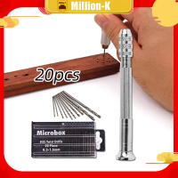 20Pcs/Set Mini Bor Tangan Manual / Twist Drills / Mata Bor Rojok Spuyer