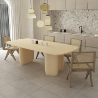 北歐實木 餐桌椅組合 現代簡約 小戶型 家用 餐廳飯桌長桌辦公桌