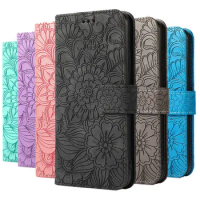 Embossing Flower Phone Case For Samsung Galaxy A13 A33 A53 A23 A12 A22 A32 A42 A52 A52S A72 5G A50 A51 Flip Leather Book Cover
