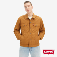 Levis 男款 寬鬆版輕量羽絨夾克 / 經典丹寧外套設計 薑黃