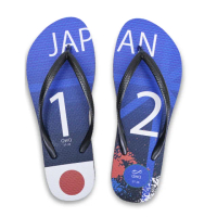 【QWQ】女款防滑夾腳人字拖鞋-海灘下雨天-經典國家世足款-Japan日本-黑 MIT(AFWC)