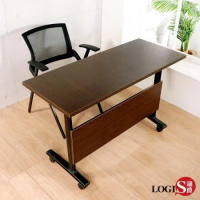 LOGIS 規劃大師木紋滑輪會議桌 電腦桌120x50 二色