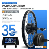 Electric Bicycle Conversion Kit 36V48V 250W/350W/500W Rear Cassette Hub motor Wheel 16 20 24 26 27.5 28 29inch 700C Ebike Kit