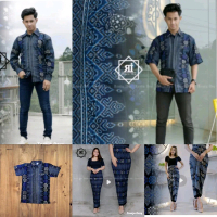 COUPLE ROK PLISKET ROK LILIT JUMBO/SET KEMEJA BATIK PRIA/BAJU BATIK COUPLE Dewasa Semi Motif Keluarg