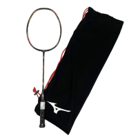 【MIZUNO 美津濃】ACROSPEED1ACCEL日製羽拍4U6黑X紅羽球拍(73JTB40109)