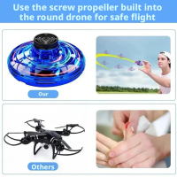 Đồ chơi con quay nổi bay với đèn LED phát sáng, xoay 360°, đồ chơi UFO cảm ứng dùng ngoài trời