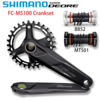 SHIMANO DEORE FC M5100 Crankset For MTB Bike 170/175MM Arm Crank 30T/32T BB52 MT501 Bottom Bracket Original