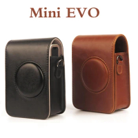 Vintage Leather Camera Case for Fujifilm Instax Mini Evo with Strap Polaroid Camera Bags
