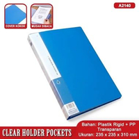 Clear Holder Book A4 20 30 40 Pocket Map Plastik Penyimpan Dokumen Raport Arsip Warna Biru A2140 - 4