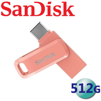 SanDisk 512GB Ultra Dual Drive Go USB Type-C USB3.2 雙用隨身碟-珊瑚粉