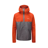 【RAB】Downpour Eco Jacket 輕量防風防水連帽外套 男款 爆竹橘/石墨灰 #QWG82