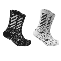 Kaos Kaki Oldschool Motif Offwhite MK 03 - Makeefashion.id