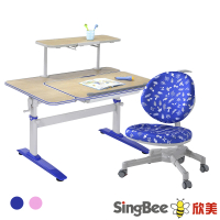 【SingBee 欣美】寬115cm 兒童桌椅組SBD-504&amp;80+126椅(書桌椅 兒童桌椅 兒童書桌椅)