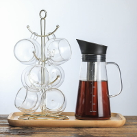 手工家用雙層濃縮咖啡杯冷萃咖啡滴濾壺耐熱過濾杯泡茶壺杯架套裝